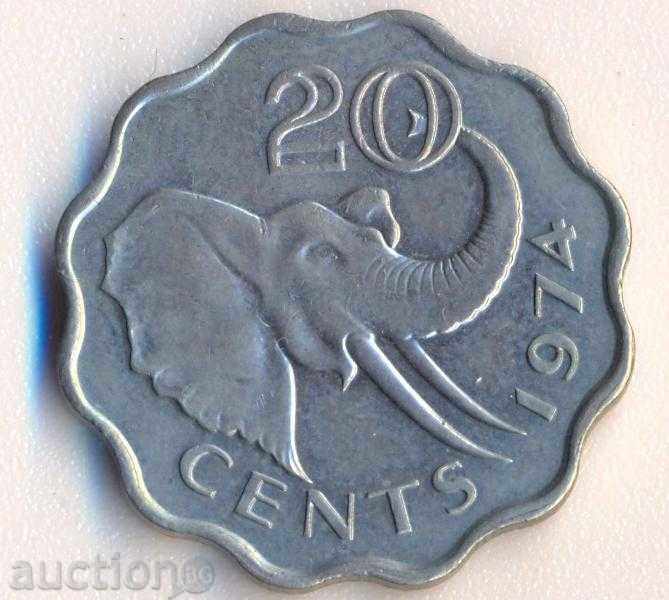 Σουαζιλάνδη 20 σεντς το 1974