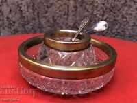 Κρυστάλλινο και ασημένιο σερβίρισμα μαύρου χαβιαριού - ΕΣΣΔ