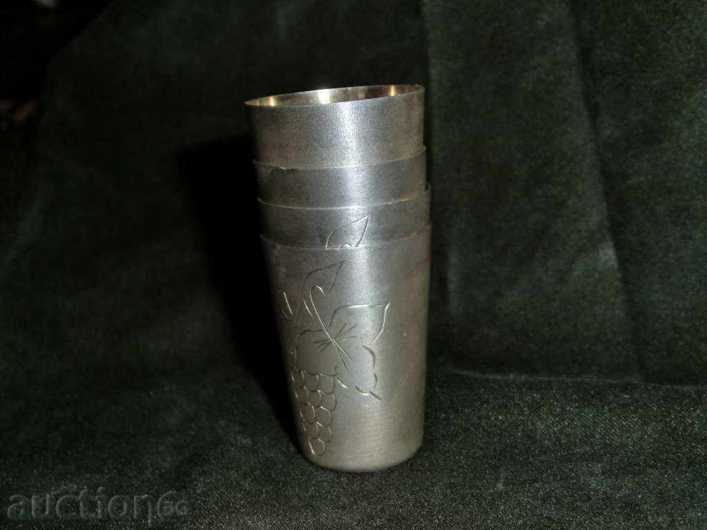 4 pcs. SILVER CHAINS - RUSSIA - 5 4 pcs. SILVER CHAINS - RUSSIA - 5