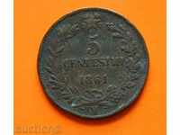 5 centimes 1861 M - Ιταλία