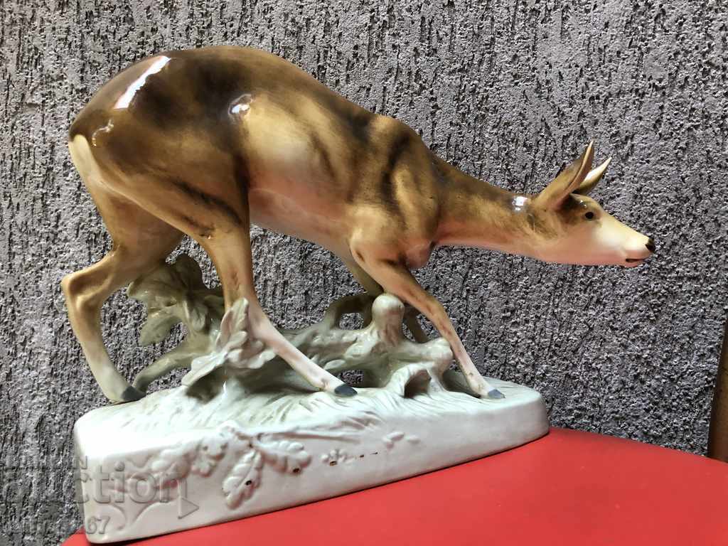 Голяма порцеланова фигура на кошута-Чехословакия - 6