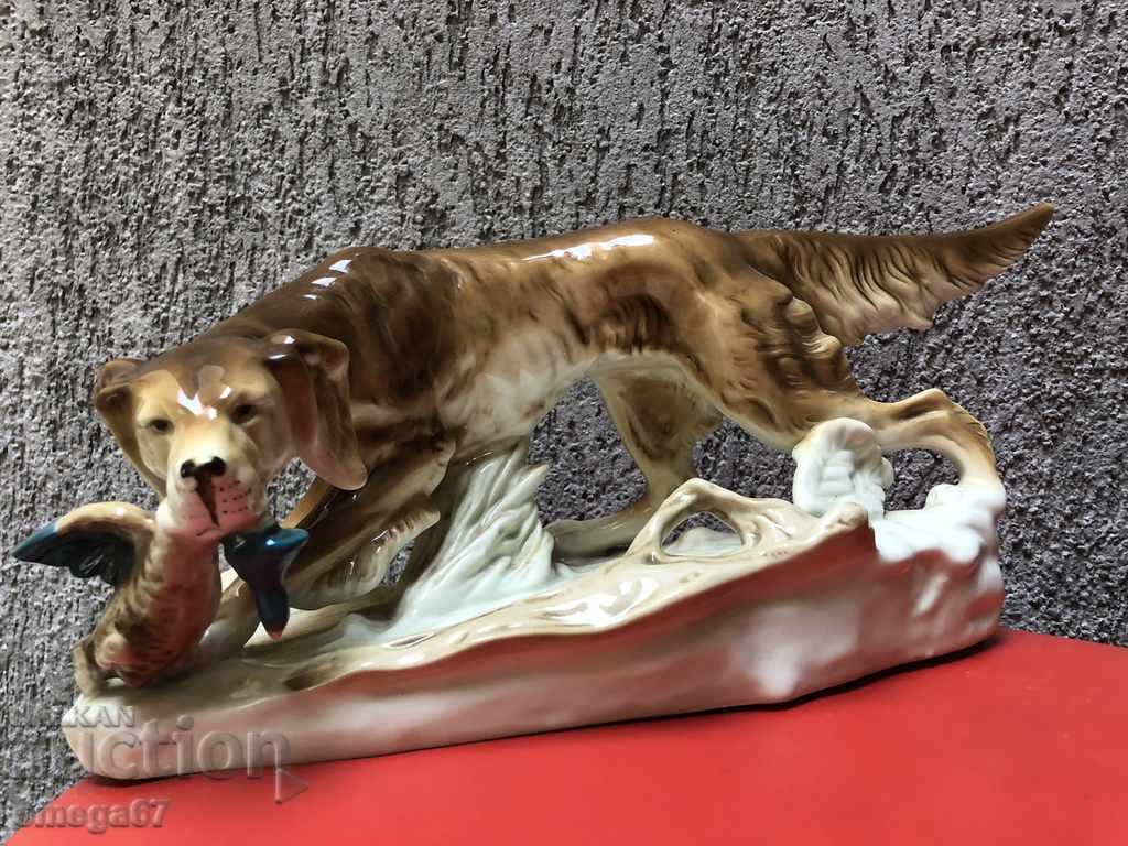 Figura de porțelan a unui câine de vânătoare Setter-Royal Dux