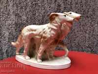 Porcelain figure composition Borzoi greyhounds