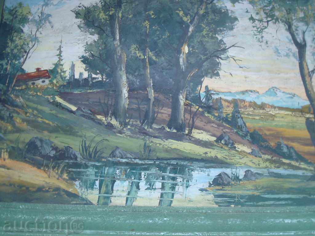 Old painting, oil in "GREEN" - in a wooden frame, size 740x540mm with price 144.95 BGN | € 74.11 Old painting, oil in "GREEN" - in a wooden frame, size 740x540mm with price 144.95 BGN | € 74.11