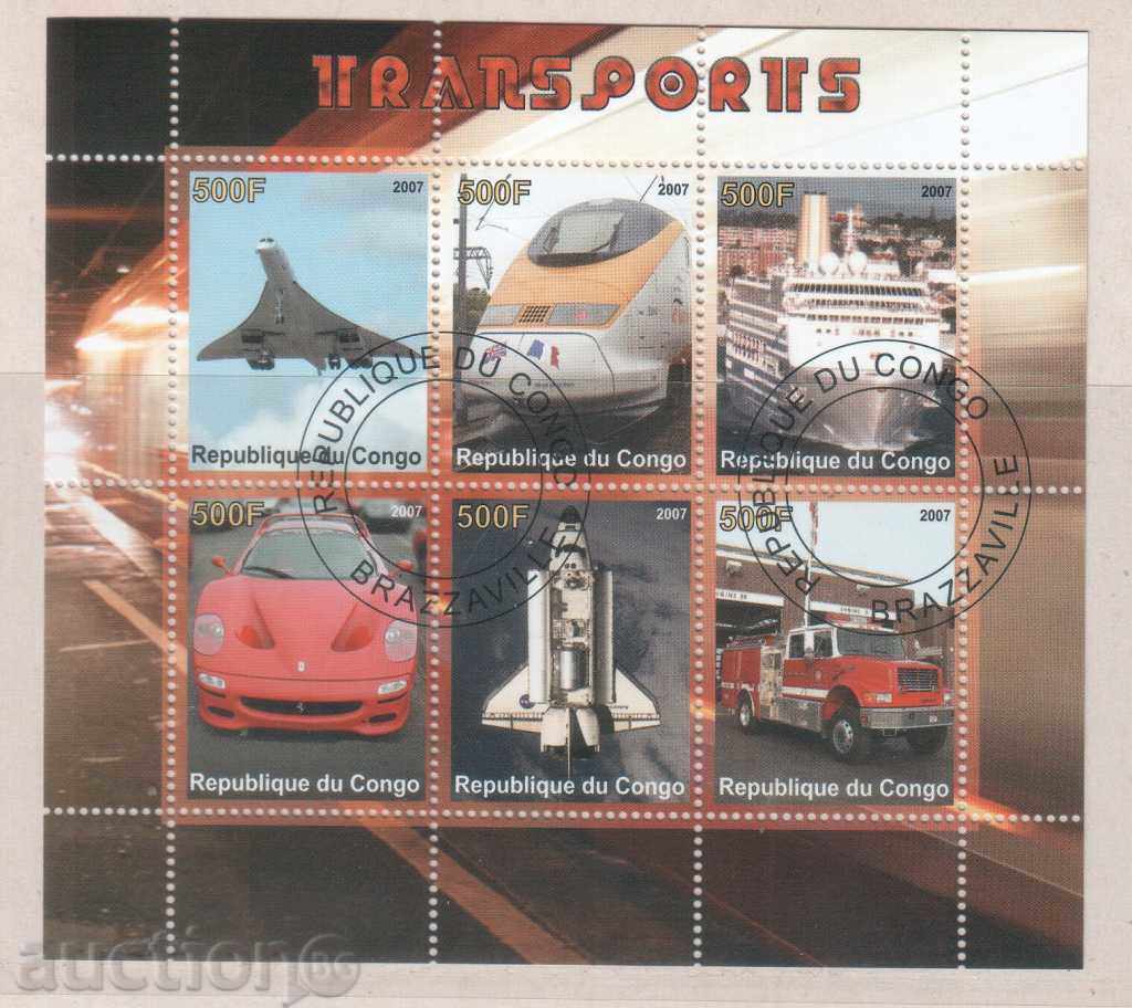 Конго  2007Транспорт –Локомотиви /самолети/автомобили  блок