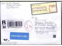 Traveled envelope - a registered letter from the Czech Republic