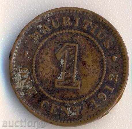 Мавриций, остров 1 цент 1912 година