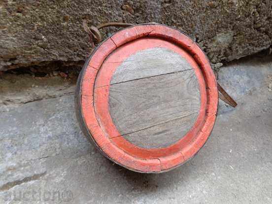Old bucket, flask, barrel, crank, wooden - 7