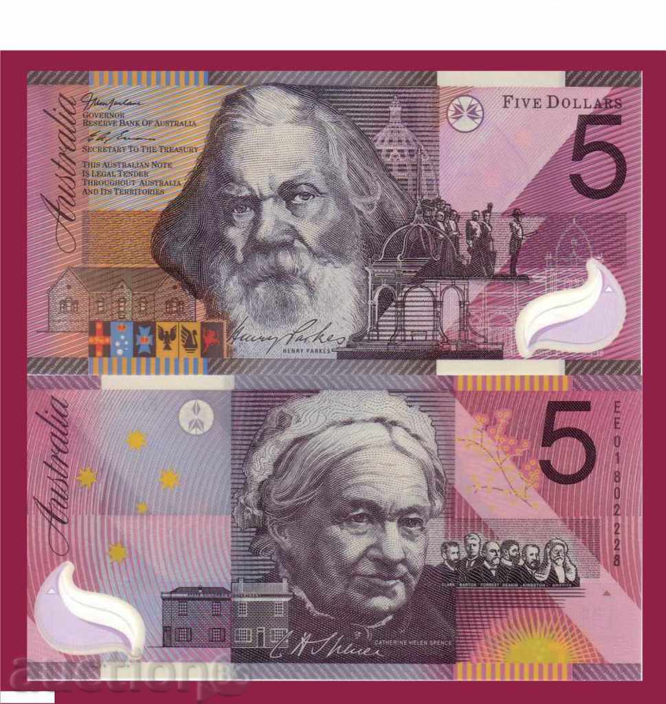 +++ AUSTRALIA 5 DOLLARS P 56 2001 JUBILEE POLYMER UNC +++