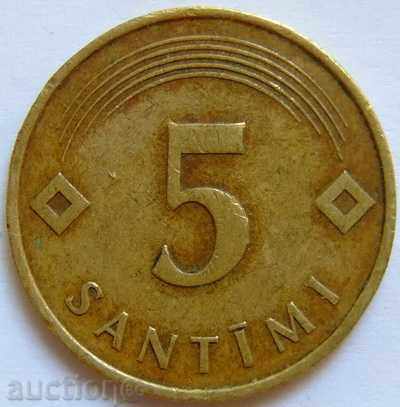 Latvia 5 centimes 1992