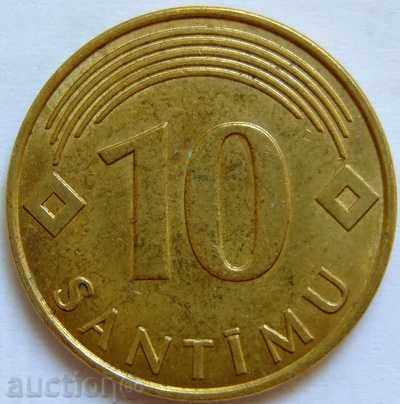 Latvia 10 centimes 2008