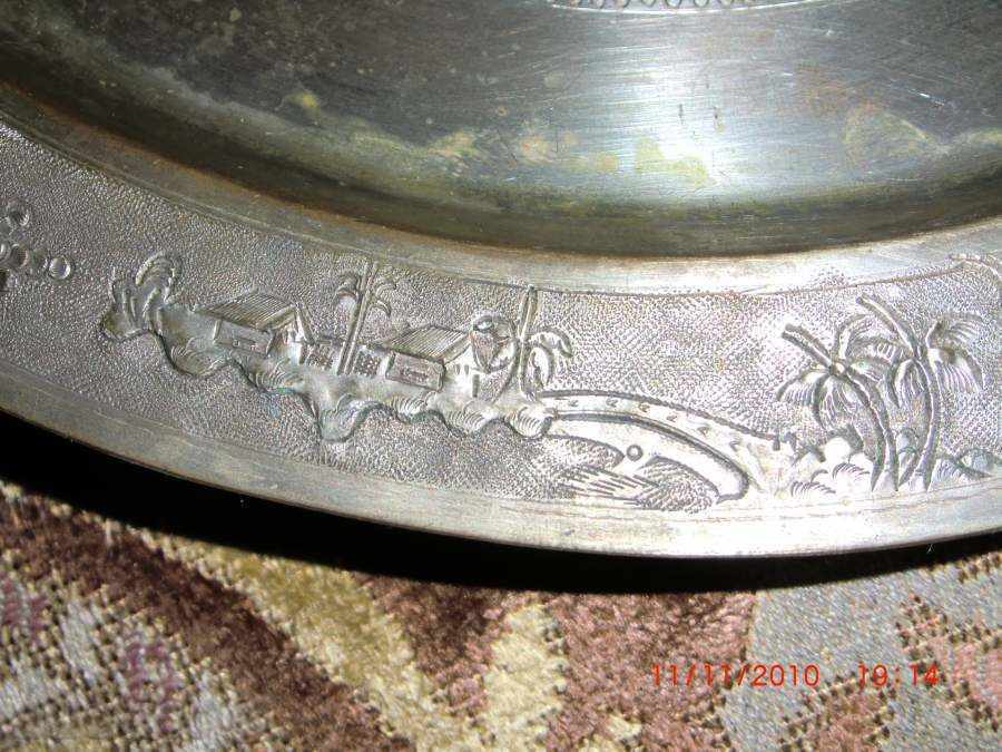 Delivery of Tray 6 aces and decanter / silver plated / marked / PLI /