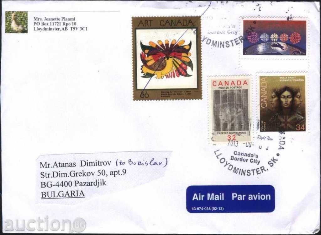 Пътувал плик с марки от Канада