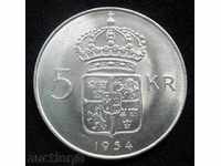 (¯` '• .¸ 5 krona 1954 SWEDEN UNC- (1) ¸. •' ´¯)
