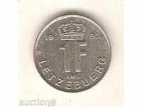 +Люксембург  1  франк  1990г.