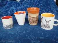 Cups "Old trains" misc. size large 100mm, author's.