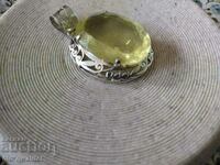 Exquisite Locket pendant with huge Citrine, 925 silver