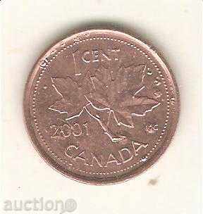 +Канада  1  цент  2001 г.