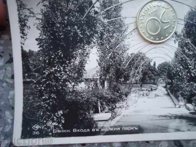 Auction  Bank Cards. The entrance to the small park