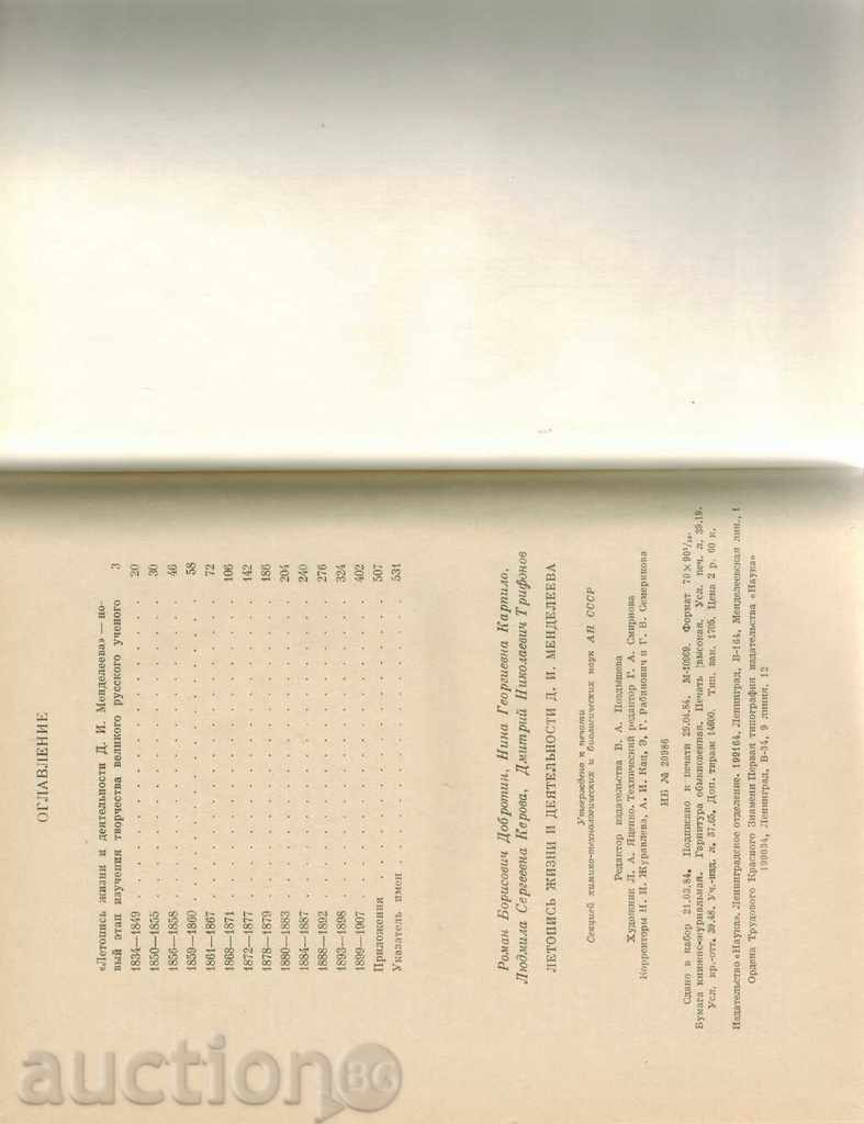 Delivery of LITTLE OF THE LIFE AND ACTIVITY OF DAI MENDELIEV / TO THE RUSSIAN /