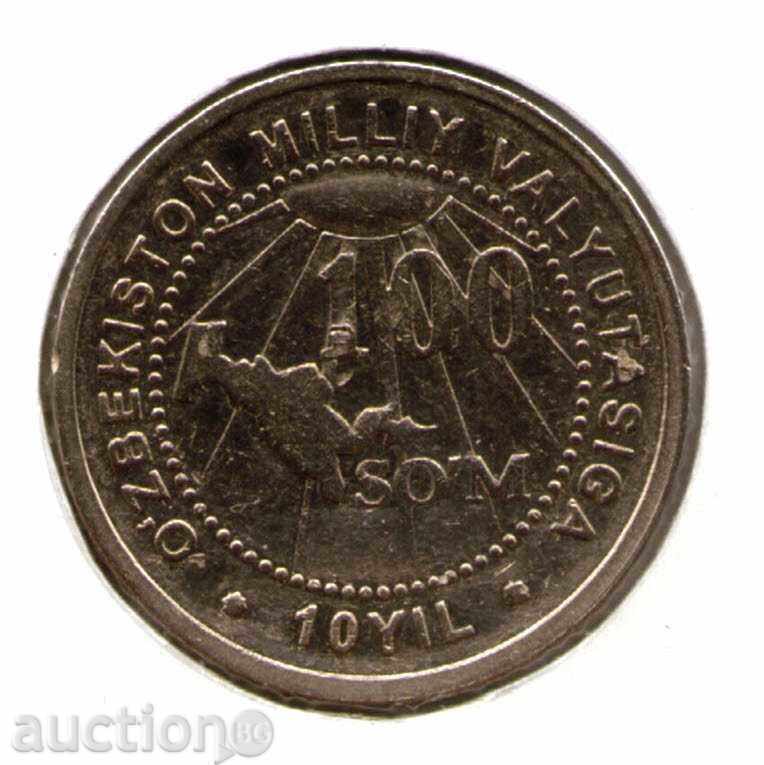 ++Uzbekistan-100 So'm-2004-KM# 17-Annniversary  Currency