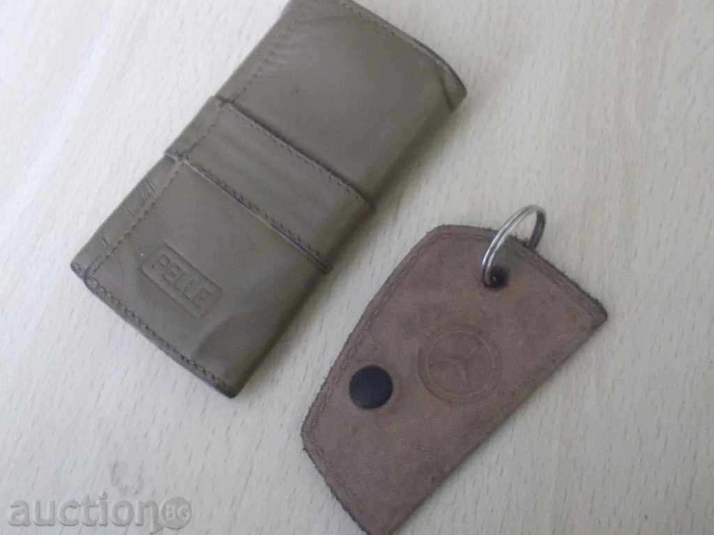 Auction No. * 1625 lot - two old leather key chains Auction No. * 1625 lot - two old leather key chains