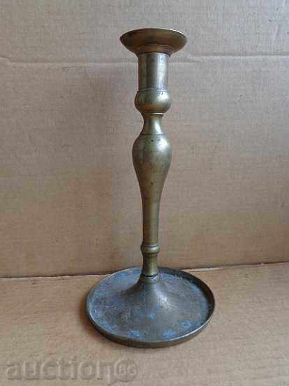 Old brass candlestick, candle, lamp - 19th century