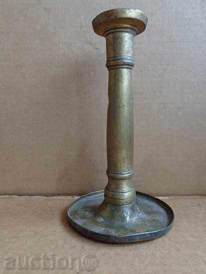 Παλιά ορείχαλκο κηροπήγιο κερί λαμπτήρα - 19ος αιώνας