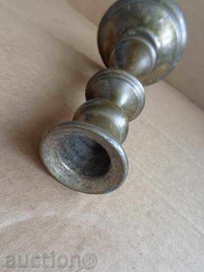 Delivery of Old brass candlestick, candle, lamp - 19th century Delivery of Old brass candlestick, candle, lamp - 19th century