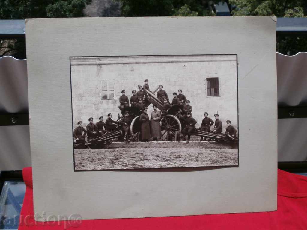 Auction "Two cannons" - large format cardboard old photo Auction "Two cannons" - large format cardboard old photo