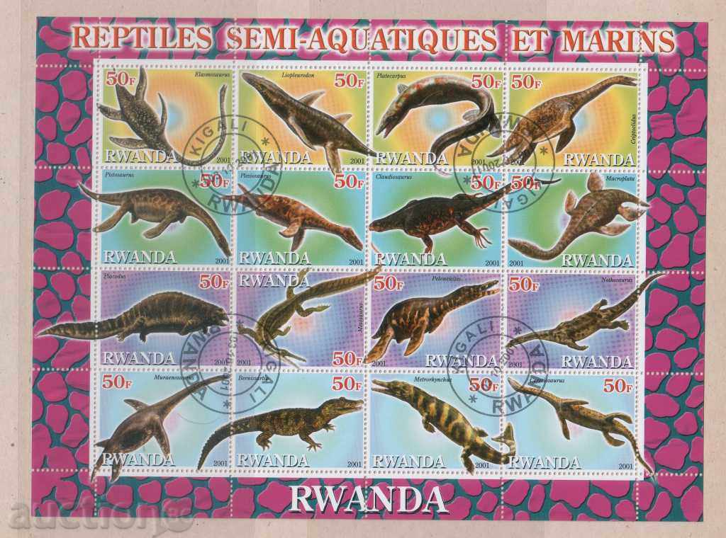 RWANDA 2003 Fauna - Praiztoricheski Dinozaurii bloc de 16-lea