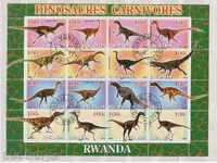 RWANDA 2003 Fauna – Dinozauri Preistorici bloc de 16