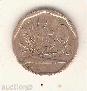 +Южно Африканска Република  50  центa  1993 г.