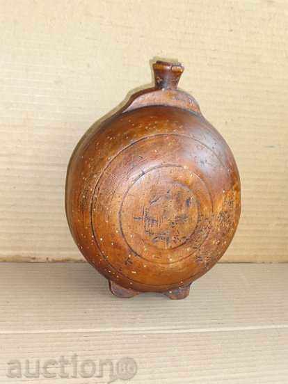 Old wooden vase, wooden bucket