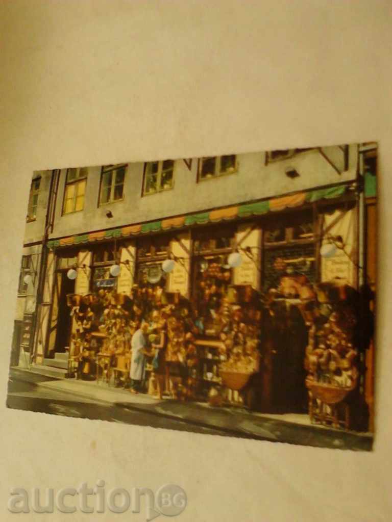 Postcard Copenhagen Fiolstraede Antiqueshop