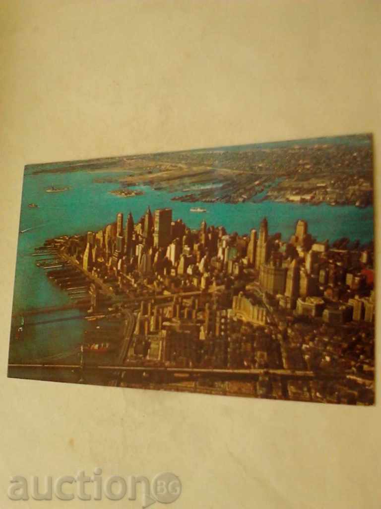 Καρτ ποστάλ Νέα Υόρκη Lower Manhattan Skyline 1970