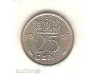 +Холандия  25 цента    1957 г.