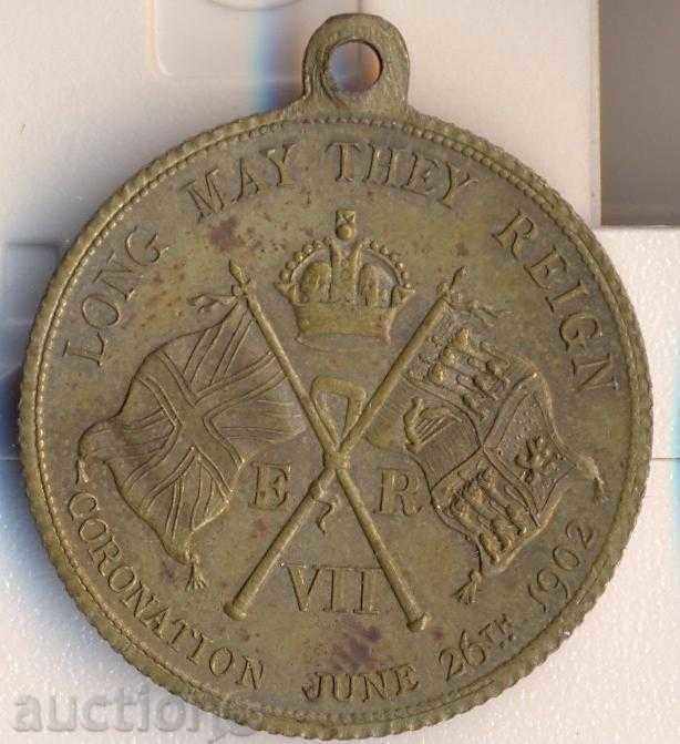 Medalie pentru încoronarea lui Edward VII, în 1902, 24,4 mm.