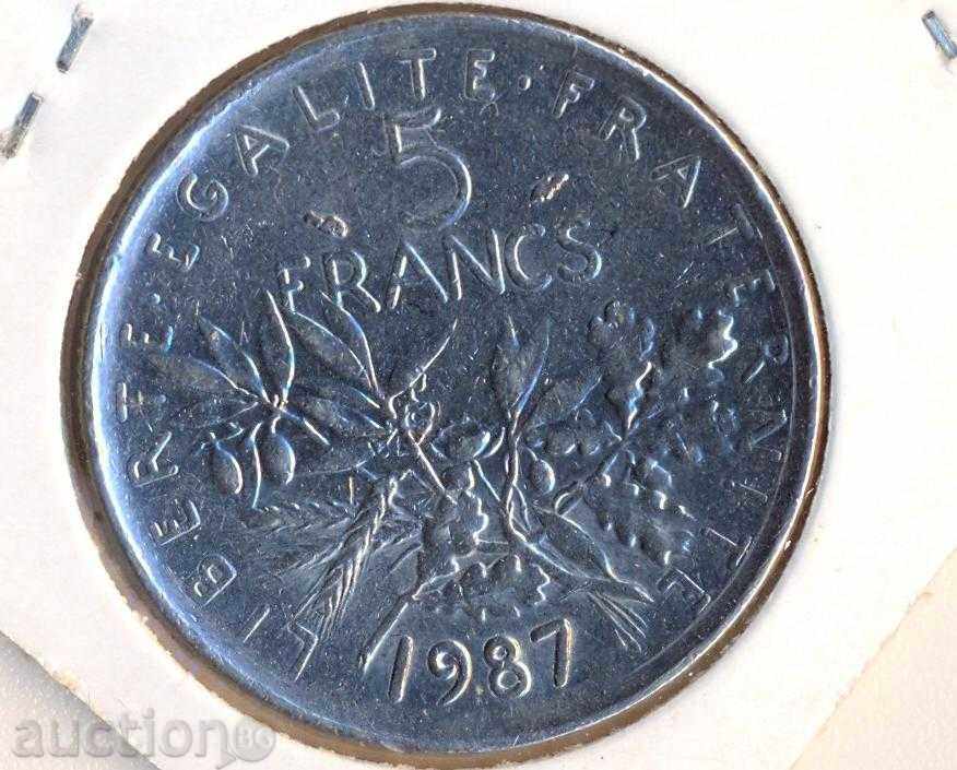Франция 5 франка 1987 година