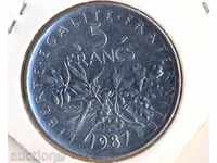 Франция 5 франка 1987 година