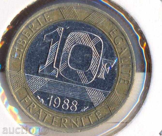 Франция 10 франка 1988 година