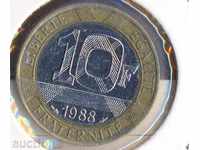 Франция 10 франка 1988 година