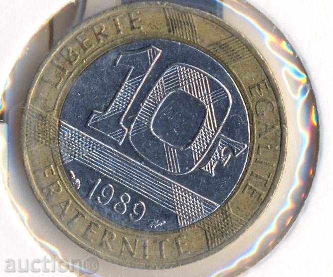 Франция 10 франка 1989 година