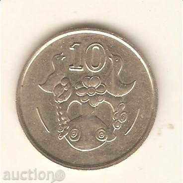 + 10 cenți Cipru 1988