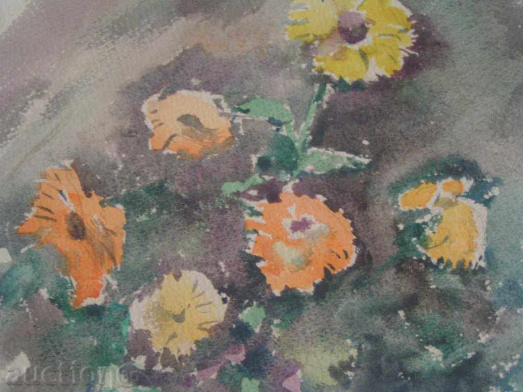 Auction  A painting of watercolor by P. Lazarov