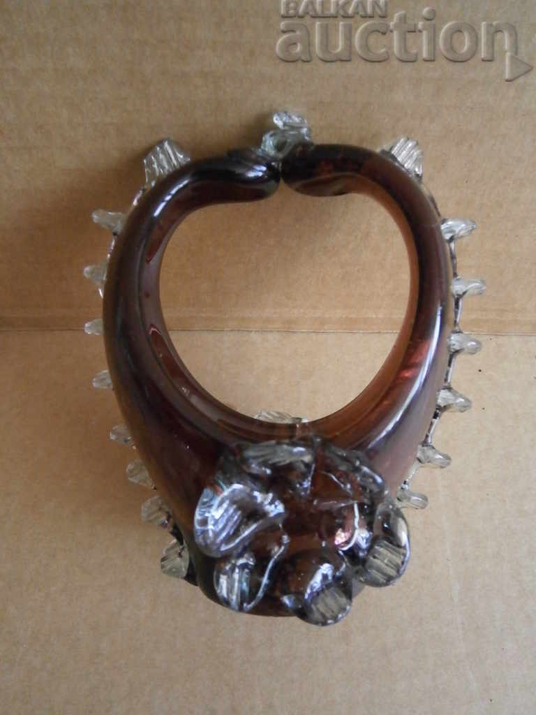 Auction Glass basket colored glass Auction Glass basket colored glass