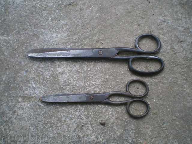 Стари бръснарски ножици--2 бр.