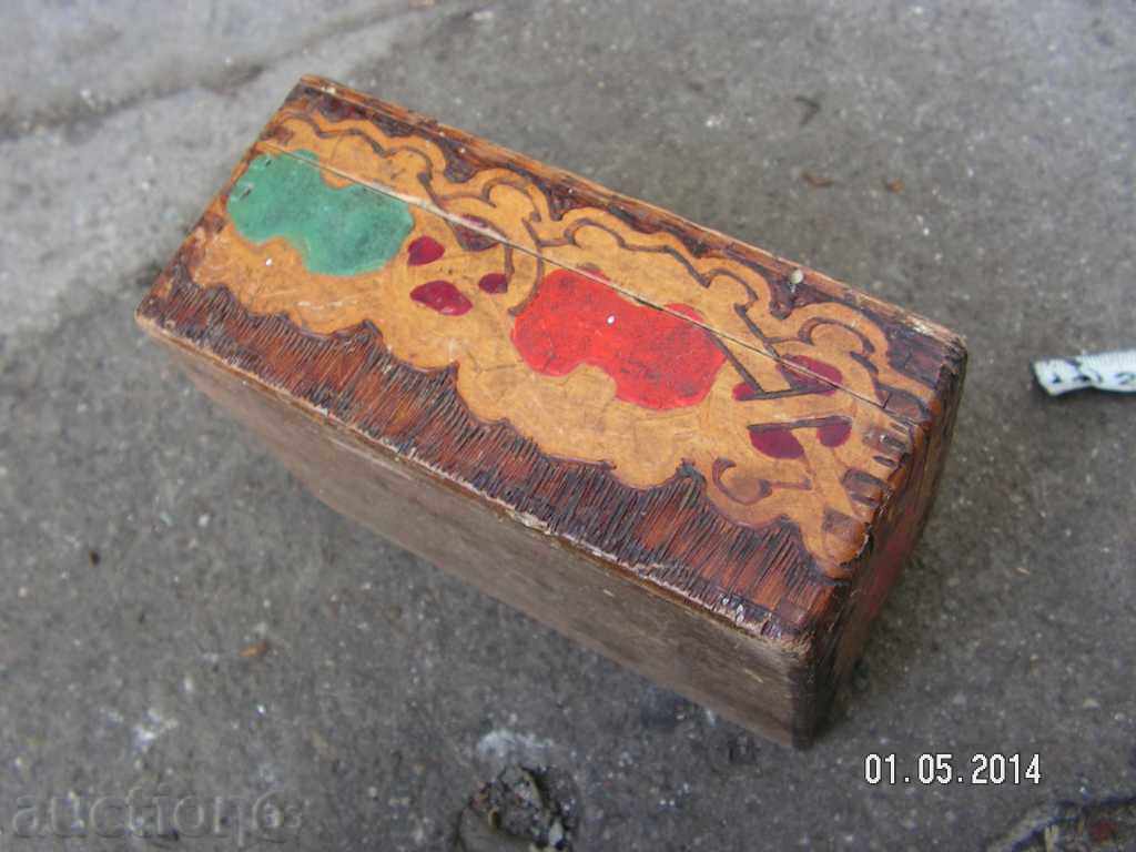 2906. STAR WOOD BOX DRAWING WOOD PIROGRAPH - 5 2906. STAR WOOD BOX DRAWING WOOD PIROGRAPH - 5