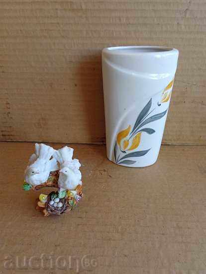 Lot porcelain vase and figurine, statuette, porcelain - 7 Lot porcelain vase and figurine, statuette, porcelain - 7