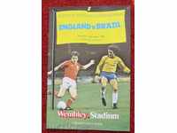 Футболна програма  Англия - Бразилия 1981г.